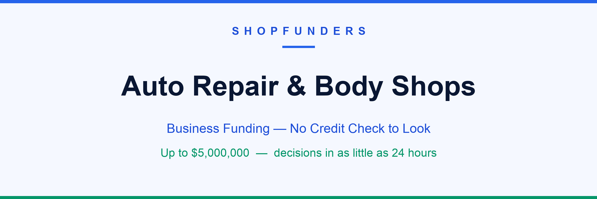 Auto Repair & Body Shops business funding from ShopFunders