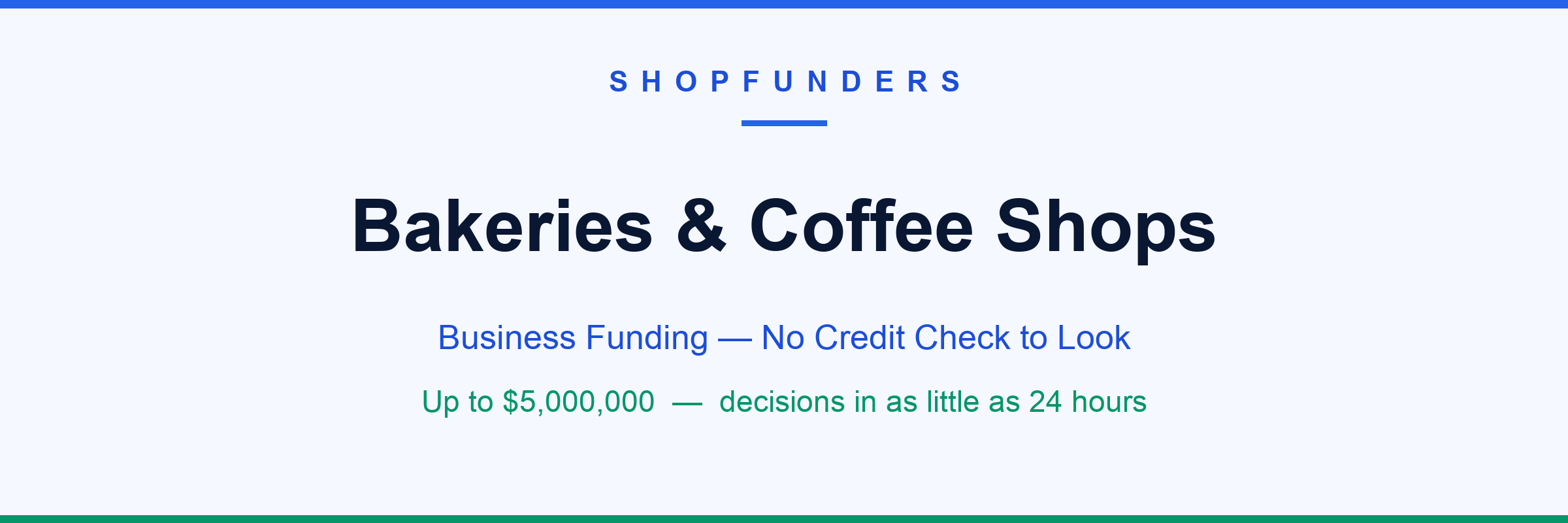 Bakeries & Coffee Shops business funding from ShopFunders