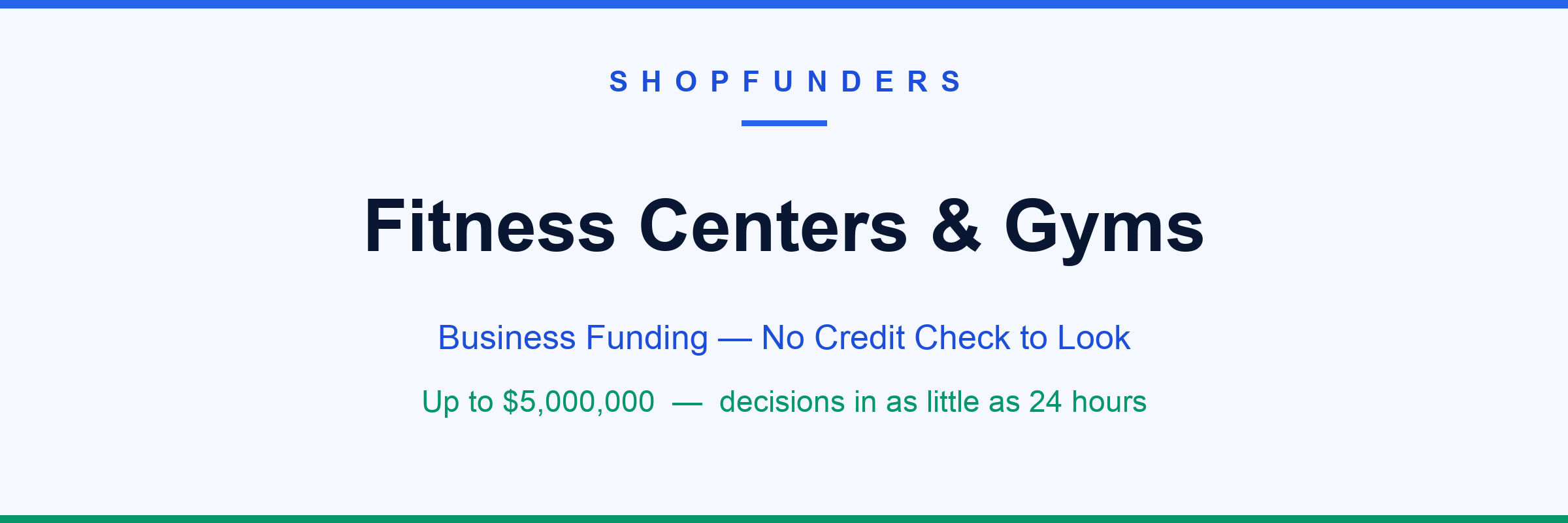 Fitness Centers & Gyms business funding from ShopFunders