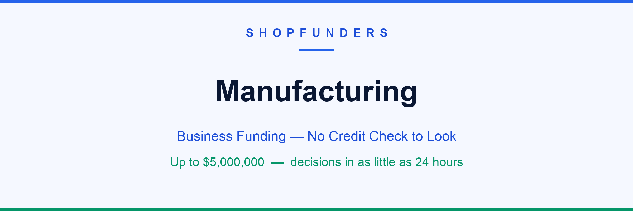 Manufacturing business funding from ShopFunders