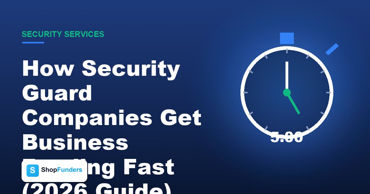 How Security Guard Companies Get Business Funding Fast (2026 Guide)